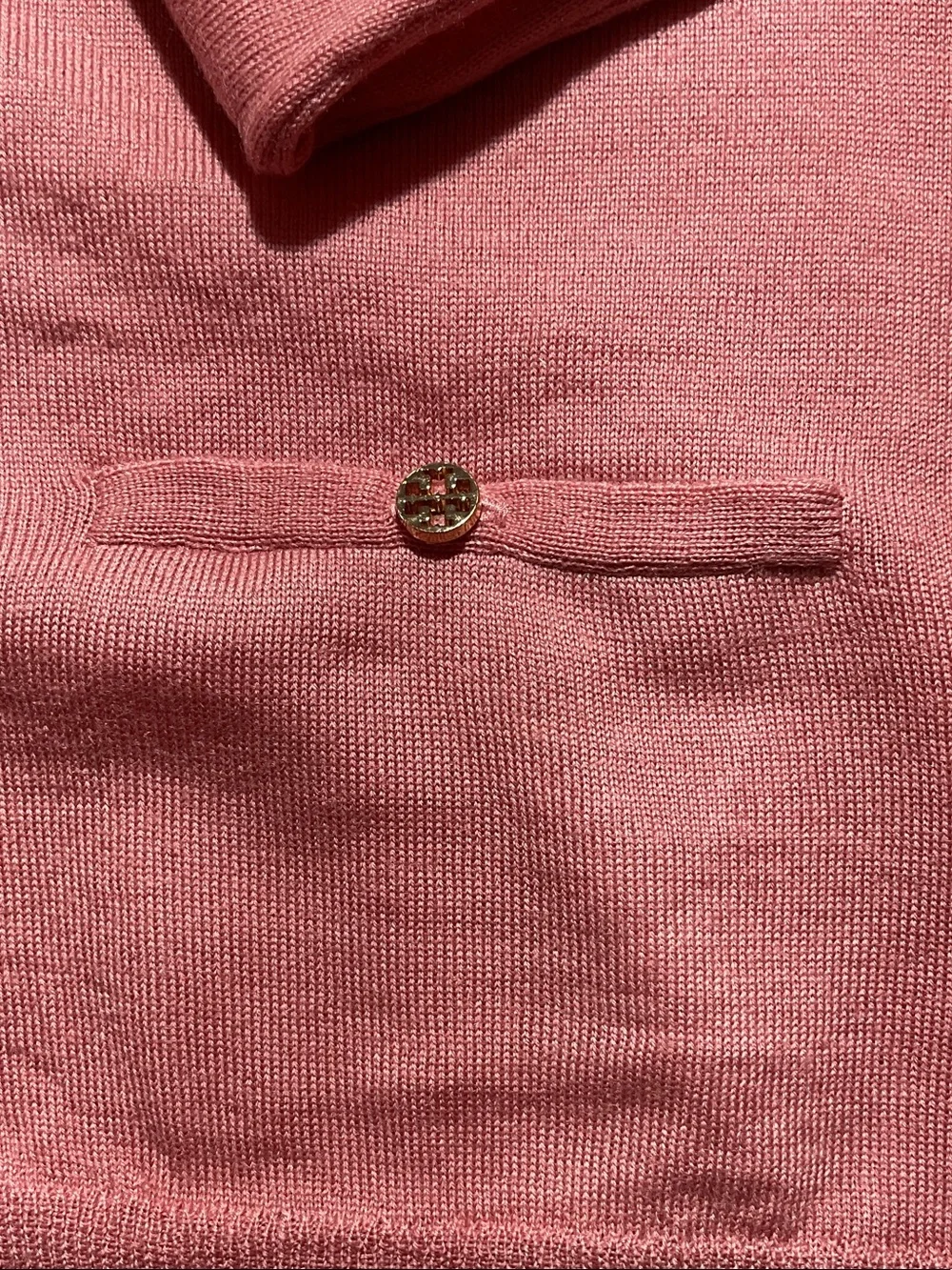 Tory Burch Rose Pink Button-Front V-Neck Cardigan
